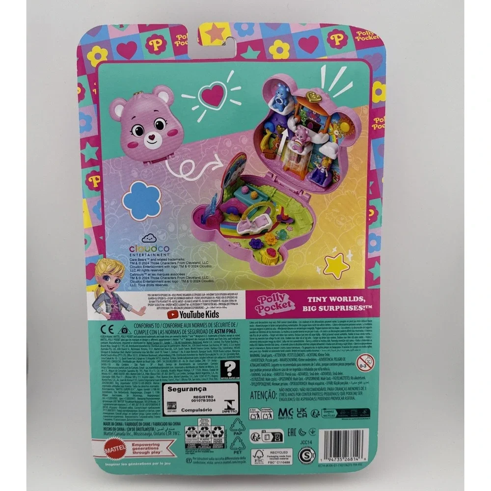 Polly Pocket x Care‎ Bears Playset Collectible Compact New Spring Toy Easter H